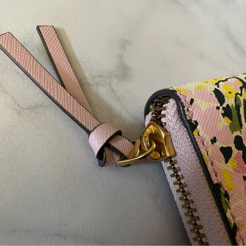 TORY BURCH gemini link zip continental wallet in flower field